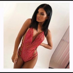 Red mermaid swimsuit